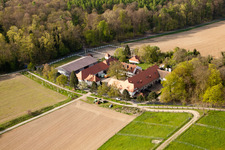 Rittnerthof in the district Durlach in Karlsruhe in the state Baden-Wuerttemberg, Germany seen from above
