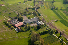 Aerial view of AG Animal Welfare Horses&Co in the district Wöschbach in Pfinztal in the state Baden-Wuerttemberg, Germany