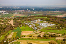 Fraunhofer Institute for Chemical Technology (ICT) from the east in the district Berghausen in Pfinztal in the state Baden-Wuerttemberg, Germany