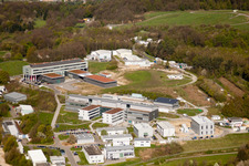 Oblique view of Fraunhofer Institute for Chemical Technology (ICT) in the district Berghausen in Pfinztal in the state Baden-Wuerttemberg, Germany