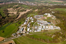 Fraunhofer Institute for Chemical Technology (ICT) in the district Berghausen in Pfinztal in the state Baden-Wuerttemberg, Germany from the plane