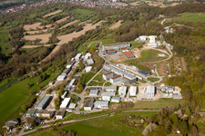 Bird's eye view of Fraunhofer Institute for Chemical Technology (ICT) in the district Berghausen in Pfinztal in the state Baden-Wuerttemberg, Germany