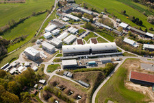 Drone recording of Pfinztal, Fraunhofer Institute for Chemical Technology (ICT) in the district Grötzingen in Karlsruhe in the state Baden-Wuerttemberg, Germany