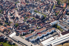 Oblique view of To the foundry in the district Durlach in Karlsruhe in the state Baden-Wuerttemberg, Germany