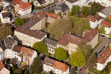 Aerial photograpy of Markgrafen-Gymnasium in the district Durlach in Karlsruhe in the state Baden-Wuerttemberg, Germany