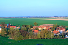 Höfgen district in the district Welsickendorf in Niederer Fläming in the state Brandenburg, Germany from above