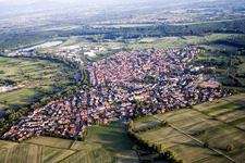 City view from the northeast in Hagenbach in the state Rhineland-Palatinate, Germany