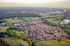 City view from the southwest in Hagenbach in the state Rhineland-Palatinate, Germany
