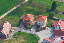 On the high trail in Kandel in the state Rhineland-Palatinate, Germany seen from a drone