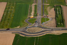 The new roundabout to the Horst industrial estate in the district Minderslachen in Kandel in the state Rhineland-Palatinate, Germany