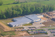 Horst Industrial Estate, Alfa Aesar in the district Minderslachen in Kandel in the state Rhineland-Palatinate, Germany from above