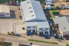 Aerial view of Workers' housing in the Horst industrial estate in the district Minderslachen in Kandel in the state Rhineland-Palatinate, Germany