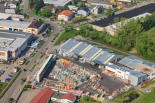 Union Building Center Hornbach Kandel in the district Minderslachen in Kandel in the state Rhineland-Palatinate, Germany from above