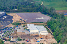 Horst Industrial Estate, Alfa Aesar in the district Minderslachen in Kandel in the state Rhineland-Palatinate, Germany from the plane