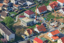 New buildings on Höhenweg in Kandel in the state Rhineland-Palatinate, Germany seen from above
