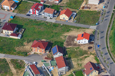 New buildings on Höhenweg in Kandel in the state Rhineland-Palatinate, Germany viewn from the air