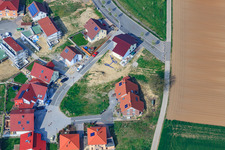 New buildings on Höhenweg in Kandel in the state Rhineland-Palatinate, Germany from the drone perspective