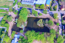 Aerial photograpy of Redesign of the Schwanenweier "European Cultural Park in Kandel in the state Rhineland-Palatinate, Germany
