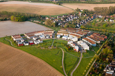 Aerial view of Fifty acres in the district Hohenwettersbach in Karlsruhe in the state Baden-Wuerttemberg, Germany