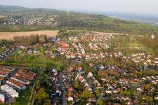 Aerial view of District Hohenwettersbach in Karlsruhe in the state Baden-Wuerttemberg, Germany