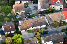 Aerial view of District Grünwettersbach in Karlsruhe in the state Baden-Wuerttemberg, Germany