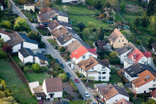 District Grünwettersbach in Karlsruhe in the state Baden-Wuerttemberg, Germany seen from above