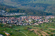 Schulstraße from the north in the district Busenbach in Waldbronn in the state Baden-Wuerttemberg, Germany