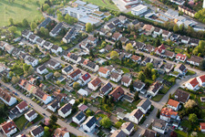 Oblique view of Tulpenstr in the district Reichenbach in Waldbronn in the state Baden-Wuerttemberg, Germany