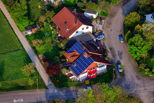 Aerial photograpy of Traminerstr in the district Stupferich in Karlsruhe in the state Baden-Wuerttemberg, Germany