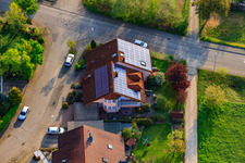 Traminerstr in the district Stupferich in Karlsruhe in the state Baden-Wuerttemberg, Germany viewn from the air