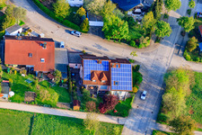Drone recording of Traminerstr in the district Stupferich in Karlsruhe in the state Baden-Wuerttemberg, Germany