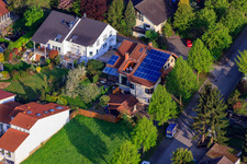 Ruländerstr in the district Stupferich in Karlsruhe in the state Baden-Wuerttemberg, Germany from above