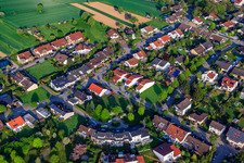 Aerial photograpy of Rieslingstr in the district Stupferich in Karlsruhe in the state Baden-Wuerttemberg, Germany