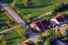 Rieslingstr in the district Stupferich in Karlsruhe in the state Baden-Wuerttemberg, Germany from above