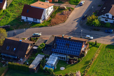 Rieslingstr in the district Stupferich in Karlsruhe in the state Baden-Wuerttemberg, Germany from the plane