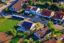 Drone recording of Rieslingstr in the district Stupferich in Karlsruhe in the state Baden-Wuerttemberg, Germany