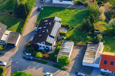 Rieslingstr in the district Stupferich in Karlsruhe in the state Baden-Wuerttemberg, Germany from a drone
