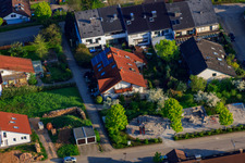 Aerial view of Silvanerstr in the district Stupferich in Karlsruhe in the state Baden-Wuerttemberg, Germany