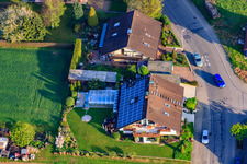 Oblique view of Rieslingstr in the district Stupferich in Karlsruhe in the state Baden-Wuerttemberg, Germany