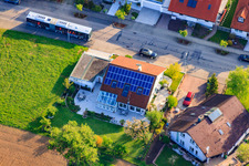 Rieslingstr in the district Stupferich in Karlsruhe in the state Baden-Wuerttemberg, Germany from above