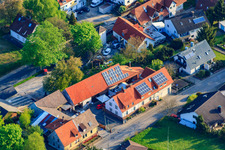 Aerial view of Palmbacher Street in the district Stupferich in Karlsruhe in the state Baden-Wuerttemberg, Germany