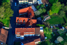 Palmbacher Street in the district Stupferich in Karlsruhe in the state Baden-Wuerttemberg, Germany viewn from the air