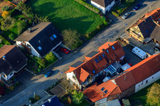 Drone recording of Palmbacher Street in the district Stupferich in Karlsruhe in the state Baden-Wuerttemberg, Germany