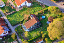 Bird's eye view of Rieslingstr in the district Stupferich in Karlsruhe in the state Baden-Wuerttemberg, Germany