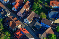 Palmbacher Street in the district Stupferich in Karlsruhe in the state Baden-Wuerttemberg, Germany from above