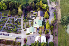 Aerial view of Building of Store plant market Bienwaldbaumschule in Berg (Pfalz) in the state Rhineland-Palatinate
