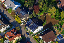 Gutedelstr in the district Stupferich in Karlsruhe in the state Baden-Wuerttemberg, Germany from above