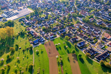 Village view from the west in the district Stupferich in Karlsruhe in the state Baden-Wuerttemberg, Germany
