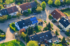 Aerial photograpy of Behind the fence in the district Stupferich in Karlsruhe in the state Baden-Wuerttemberg, Germany