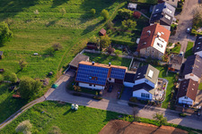 Oblique view of Behind the fence in the district Stupferich in Karlsruhe in the state Baden-Wuerttemberg, Germany